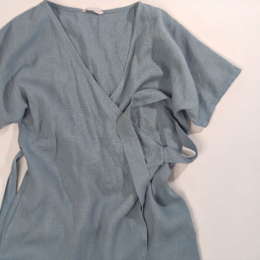 Mimosa Linen Wrap Dress - Picture 4 of 8